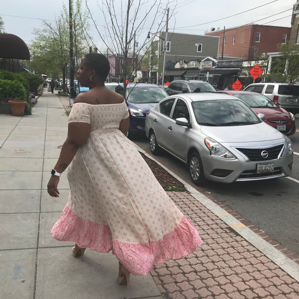 Torrid Pink and Tan Hi Lo Dress